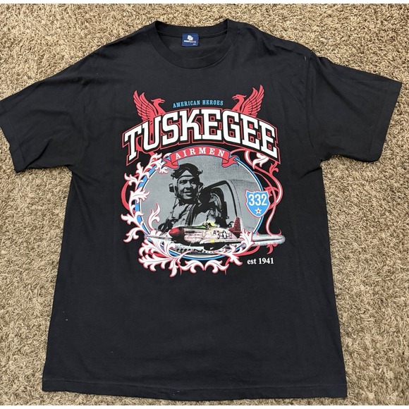 Big Boy Gear Other - Vintage Big Boy Gear Tuskegee Airmen T-Shirt Black Redtails 332 Heroes Mens XL